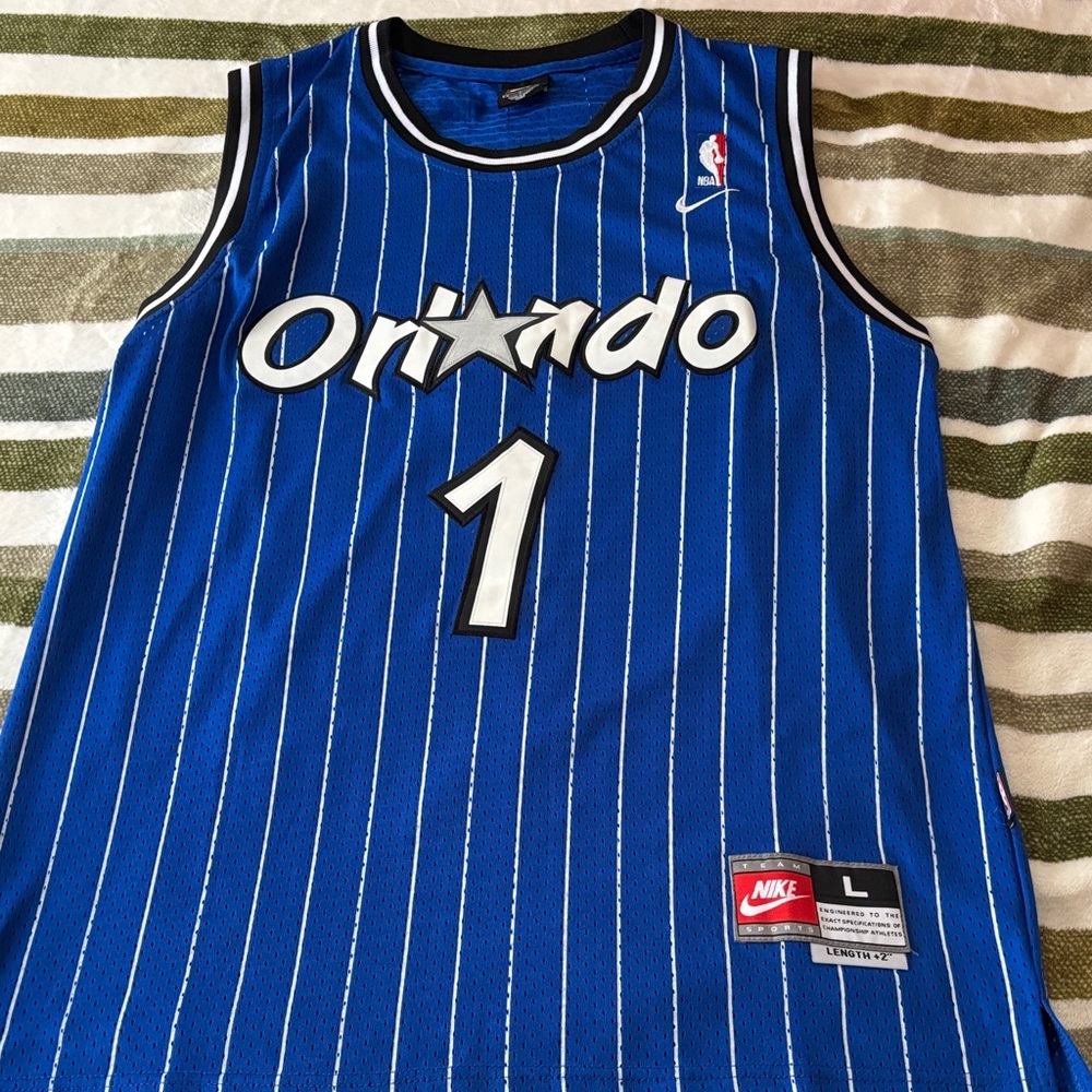 Nike Orlando Magic Penny Hardaway Blue Striped Basketball Jersey